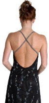 A-line Spaghetti Straps Floral Beaded Cocktail Dress back in Black/White