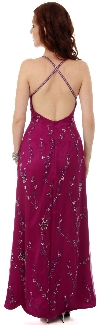A-line Spaghetti Straps Floral Beaded Cocktail Dress back