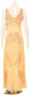U Neck Floral Beaded Formal Dress back