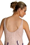 Cowl Neck Spaghetti Strap Beaded Formal Dress back