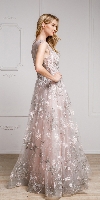 Floral & Embroidered Full Length Prom Gown back