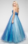 Strapless Mesh Puffy Formal Prom Gown with Beaded Waist back