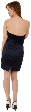 Satin Mini Bridesmaid Cocktail dress  back in Black