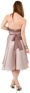 Strapless Bridesmaid dress with detachable sash back in Mocha
