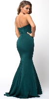 Classic Strapless Mermaid Cut Fit-N-Flare Long Prom Dress back in Emerald Green