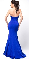Classic Strapless Mermaid Cut Fit-N-Flare Long Prom Dress back
