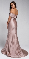 Off Shoulder Fitted Prom Gown back in Rose