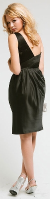 Bridal Satin One Shoulder Cocktail Dress back