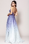 Double Spaghetti A Line Prom Gown back