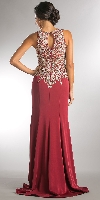 Exquisite Lace Bodice Long Formal Evening Dress back