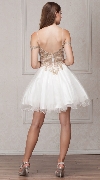 Spaghetti Straps Cold-shoulder Beaded Tulle short Prom Dress back