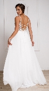 Bejeweled Bodice V-Neck Spaghetti Straps Formal Prom Dress back