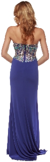 Sweetheart Neck Rhinestones Bodice Long Prom Pageant Dress back
