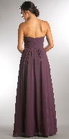 Strapless Pleated Overlap Bust Long Bridesmaid Dress back
