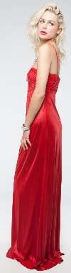 Rhinestones Neck Shimmery Long Formal Prom Dress  back