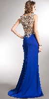 Bejeweled Bust & Back Floor Length Prom Pageant Dress back