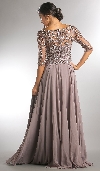 V-Neck Beaded Top Half Sleeves Long Mother of Bride Dress back