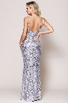 Fitted Silhouette Sequin Prom Gown back