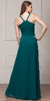 High Round Neck Princess Cut Long Bridesmaid Dress back