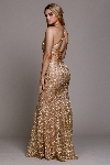 Embroidered Criss-Cross Back Fitted Prom Gown back