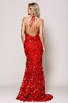 Halter Neck High Slit Prom Gown back in Red
