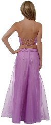 Criss Crossed Strapless Beaded Dress back