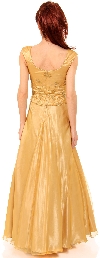 Beaded Top Long Formal Prom Gown with Puffy Skirt back