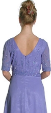 A Shape Half-Sleeved Beaded Long Formal Gown back