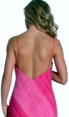 Cowl Neck Spaghetti Straps Sequined Ombre Formal Dress back