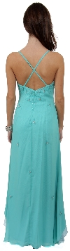Asymmetrical and Crossed Back Beaded Prom Dress back