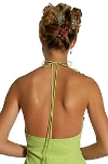 Cowl Neck Halter Prom Dress with Tiered Hemline back