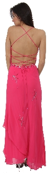 Spaghetti Formal Prom Dress w/ Criss-Crossed Back back