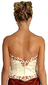 2 Piece Strapless Form Fitting Formal Prom Dress back in Burgundy
