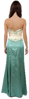 2 Piece Strapless Form Fitting Formal Prom Dress back
