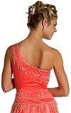Single Shoulder & Silver Beaded Prom Dress back
