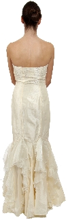 Beaded Mermaid Cut Style and Ruffled Prom Dress back in Ivory