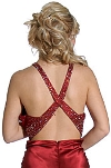 V-Strapped Beaded Long Formal Prom Dress back