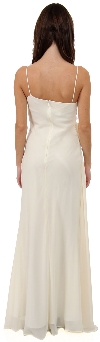 Asymmetric Top Floral and Sheered Formal  Dress back in Ivory