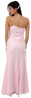 Asymmetric Top Floral and Sheered Formal  Dress back
