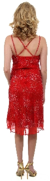 Crossed Back Beaded Cocktail Dress back