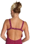 Front Keyhole with Open Back Fully Beaded Formal Gown back in Cranberry