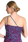 One Shoulder Prom Dress with Beaded Miniature Flowers back