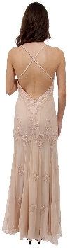 Floral Beaded Formal Dress back