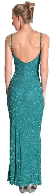 Fully Beaded Slim Cut Formal Dress back in Green color