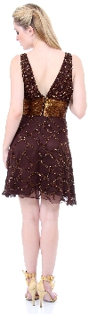 Fully Beaded V-Neck Short Dress back in Bronze