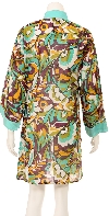 Long Sleeve Floral Print Aqua Summer Dress back