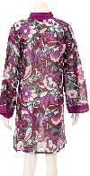 Long Sleeve Floral Print Purple Summer Dress back