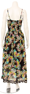 Spaghetti Strapped Butterfly Print Summer Dress in Black back