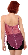 Spaghetti Strapped Petal Beaded Translucent Top back