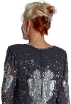 Floral Hand Beaded Formal Dress back